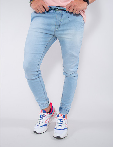 Calça Jeans Atacado com Elástico Masculina Revanche Joell Azul Frente