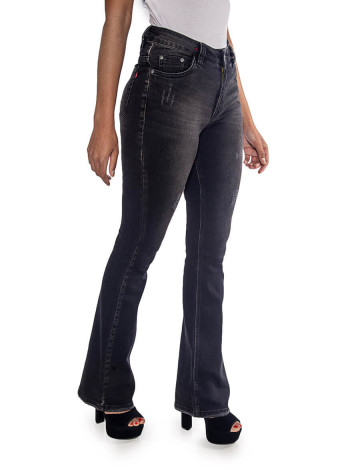 Calça jeans Atacado Flare Black Feminino Revanche Angilia  Lateral