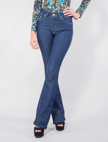 Calça Jeans Atacado Flare Escura Amaciada Feminina Revanche Malé Frente