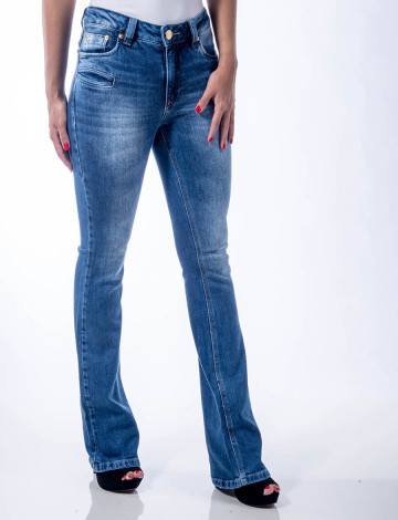 Calça Jeans Atacado Flare Feminina Revanche Dublim Frente