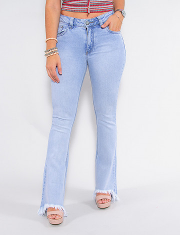 Calça Jeans Atacado Flare Feminina Revanche Victorine Azul Frente