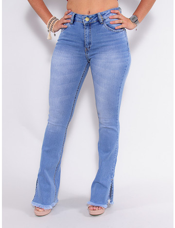 Calça Jeans Atacado Flare Feminina Revanche Villette Azul Frente