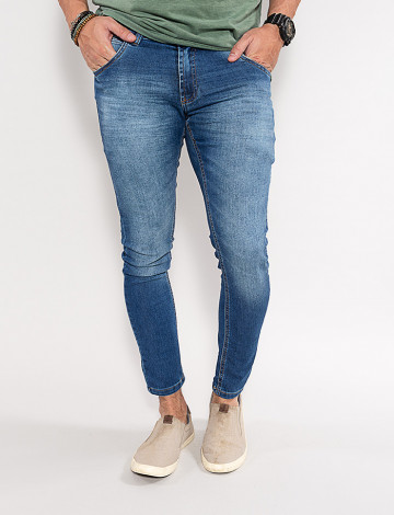 Calça Jeans Atacado Reta Masculina Revanche Corbeau Azul Frente