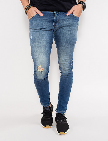 Calça Jeans Atacado Skinny Masculina Revanche Cheney Azul Frente
