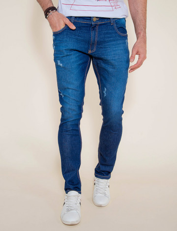 Calça Jeans Atacado Skinny Masculina Revanche Teerã Azul Palito 38Calça Jeans Atacado Skinny Masculina Revanche Teerã Azul Frente