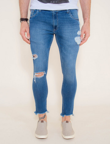 calça jeans masculina cropped