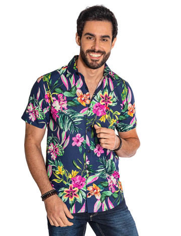 camisa florida infantil masculina