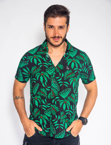 Camisa Atacado Estampada Masculina Revanche Madrid Frente