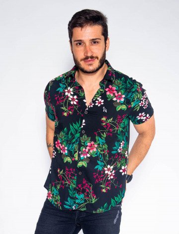 Camisa Atacado Estampada Masculina Revanche Madrid II Frente