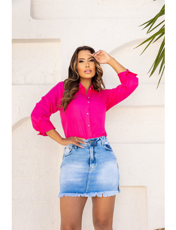 Camisa de Viscose Manga Longa Atacado Feminina Revanche Pimba