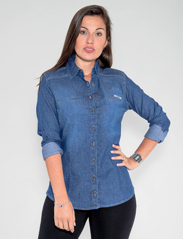 Camisa Jeans Atacado Feminina Revanche Aústria Frente