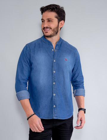 Camisa Jeans Manga Longa Atacado Masculina Revanche Diogo Roupas