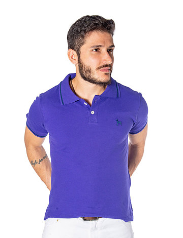 Camisa Polo Atacado Masculina Bordado Dog Revanche Rennes Roxo Frente