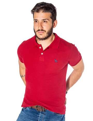 Camisa Polo Atacado Masculina Bordado Dog Revanche Rennes Vermelha Frente