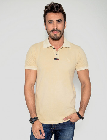 Camisa Polo Atacado Masculino Revanche Compenhag Bege Frente