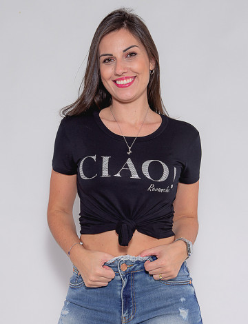 Camiseta Atacado Ciao Feminina Revanche Fifi Preto Frente