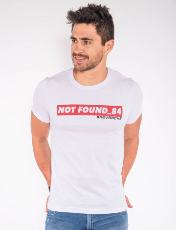 Camiseta Atacado Estampa Masculina Revanche Not Found Branco Frente