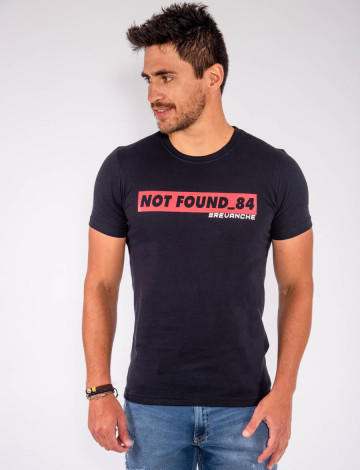 Camiseta Atacado Estampa Masculina Revanche Not Found Preto Palito Frente