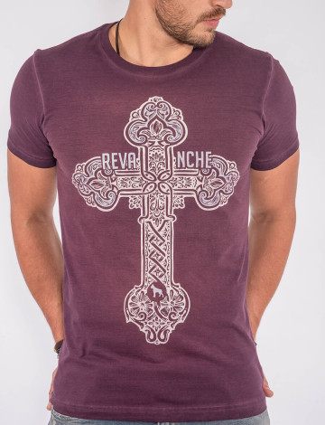 Camiseta Atacado Estampa Silk Masculina Revanche Cross Frente 