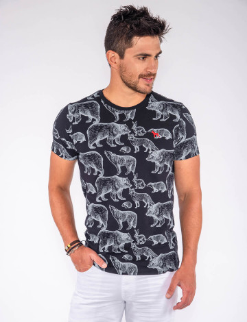 Camiseta Atacado Estampada Masculina Revanche Enciclopédia Preto Frente