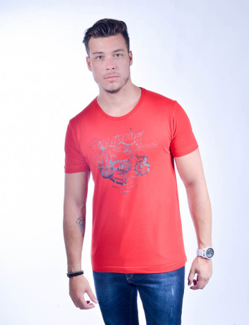 Camiseta Atacado Estampada Masculino Revanche American Class Vermelha Frente