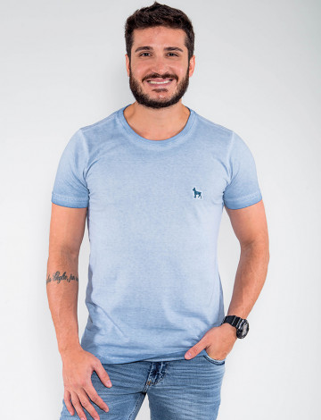 Camiseta Atacado Estonada Masculina Revanche Belmopã Azul Claro Frente