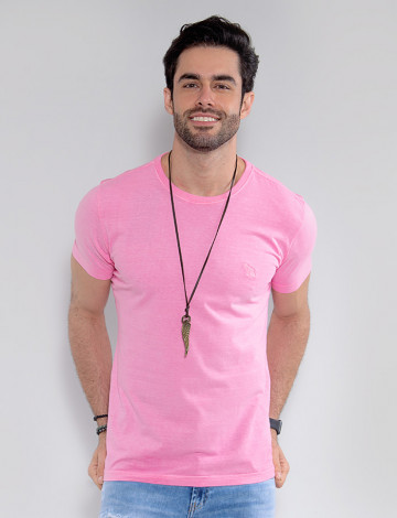 Camiseta Atacado Estonada Masculina Revanche Belmopã Rosa Claro Frente