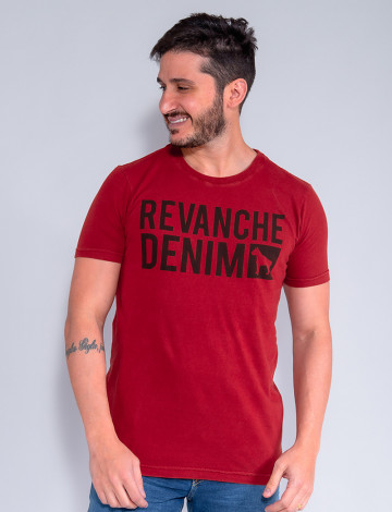 Camiseta Atacado Estonada Masculino Revanche Vigilio Vermelho Frente