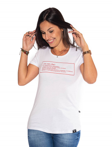 Camiseta Atacado Feminina Estampa Revanche Significado Branco Frente