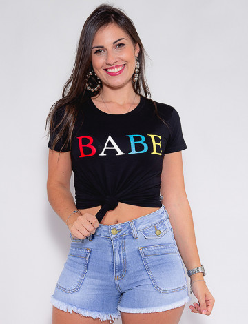 Camiseta Atacado Feminina Revanche Babe Preto Frente