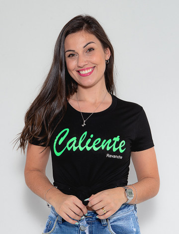 Camiseta Atacado Feminina Revanche Caliente Preto Frente