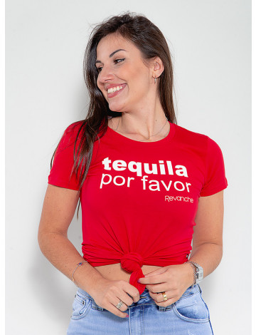 Camiseta Atacado Feminina Revanche Tequila Vermelho Frente