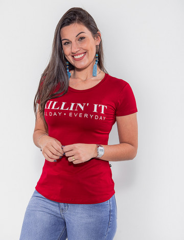 Camiseta Atacado Feminina Revanche Killing It Vermelho Frente