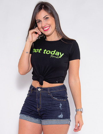 Camiseta Atacado Feminina Revanche Not Today Preto Frente