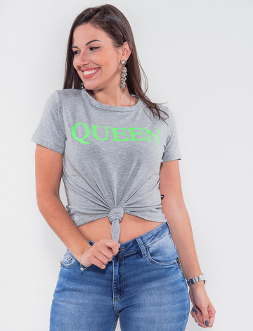 Camiseta Atacado Feminina Revanche Queen Mescla Frente