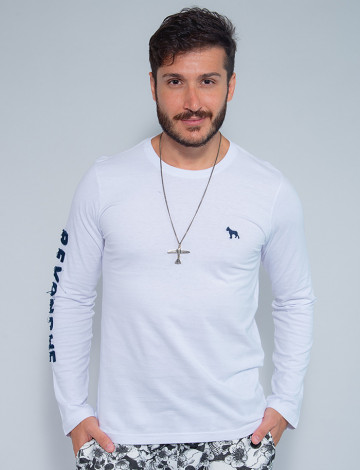 Camiseta Atacado Manga Longa Masculina Revanche Nicarágua Branco Frente