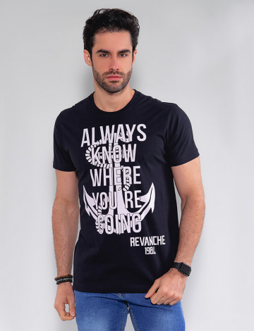 Camiseta Atacado Masculina Revanche Always Preto Frente