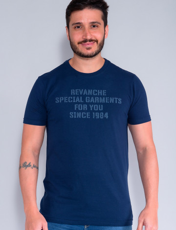 Camiseta Atacado Masculina Revanche Arlindo Azul Marinho Frente