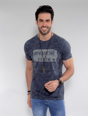 Camiseta Atacado Masculina Revanche Chanler Azul Marinho Frente