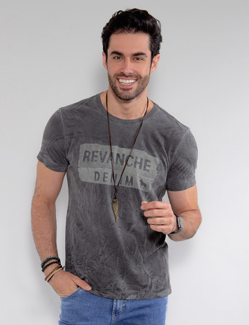 Camiseta Atacado Masculina Revanche Chanler Cinza Frente