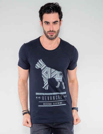 Camiseta Atacado Masculina Revanche Dog Preto Frente