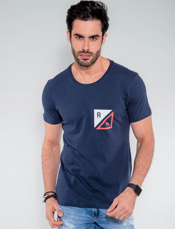 Camiseta Atacado Masculina Revanche Granada Azul Marinho Frente