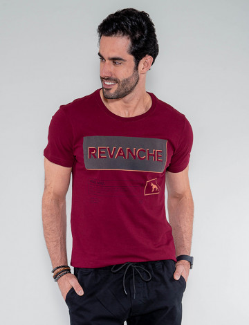 Camiseta Atacado Masculina Revanche Israel Vinho Frente