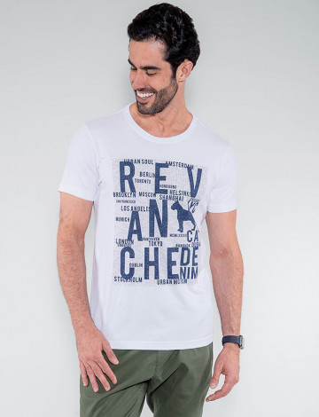 Camiseta Atacado Masculina Revanche Lesoto Branco Frente