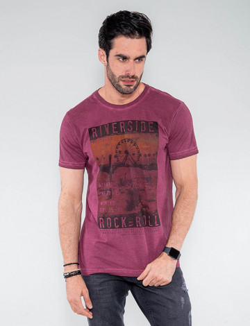 Camiseta Atacado Masculina Revanche Riverside Vinho Frente