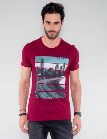 Camiseta Atacado Masculina Revanche Tailândia Bordo Frente