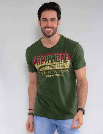 Camiseta Atacado Masculina Revanche Times Verde Frente