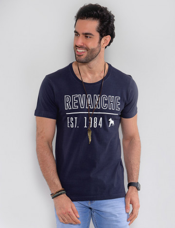 Camiseta Atacado Masculina Revanche Turcomenistão Azul Marinho Frente