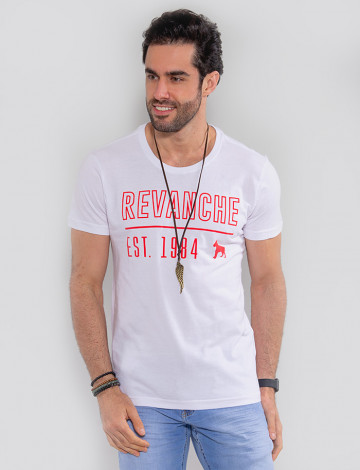 Camiseta Atacado Masculina Revanche Turcomenistão Branco Frente