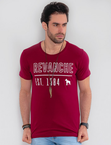 Camiseta Atacado Masculina Revanche Turcomenistão Vinho Frente